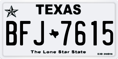 TX license plate BFJ7615