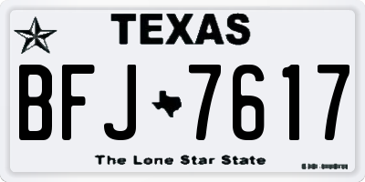 TX license plate BFJ7617