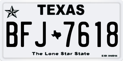 TX license plate BFJ7618