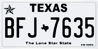 TX license plate BFJ7635