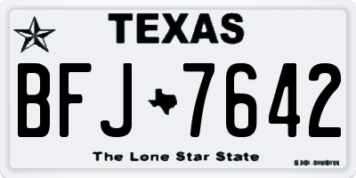 TX license plate BFJ7642