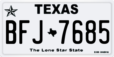 TX license plate BFJ7685