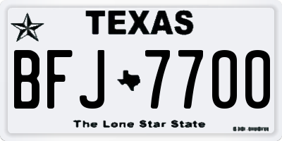 TX license plate BFJ7700
