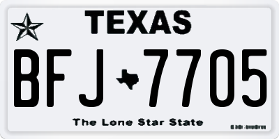 TX license plate BFJ7705