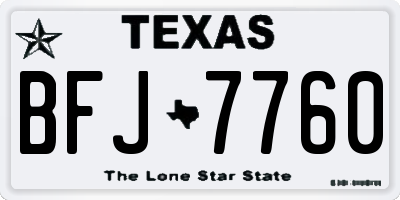 TX license plate BFJ7760