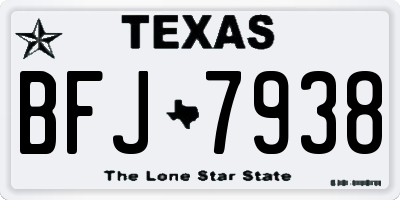 TX license plate BFJ7938