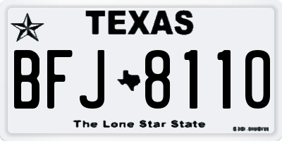 TX license plate BFJ8110