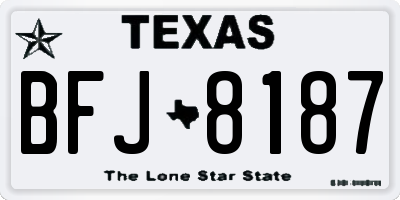 TX license plate BFJ8187