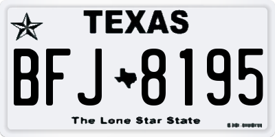 TX license plate BFJ8195