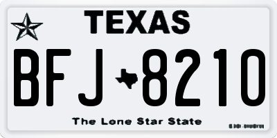 TX license plate BFJ8210