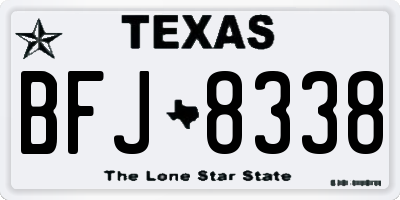 TX license plate BFJ8338