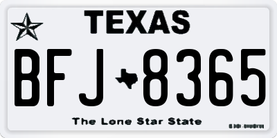 TX license plate BFJ8365