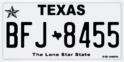 TX license plate BFJ8455