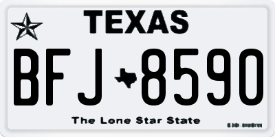 TX license plate BFJ8590