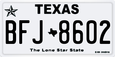 TX license plate BFJ8602