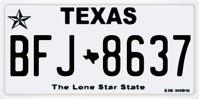 TX license plate BFJ8637
