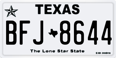 TX license plate BFJ8644