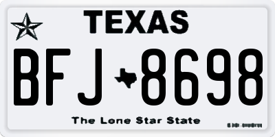 TX license plate BFJ8698