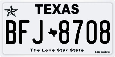 TX license plate BFJ8708