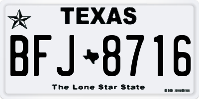 TX license plate BFJ8716