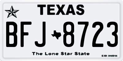 TX license plate BFJ8723