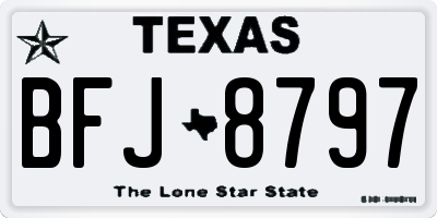 TX license plate BFJ8797