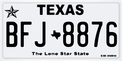 TX license plate BFJ8876