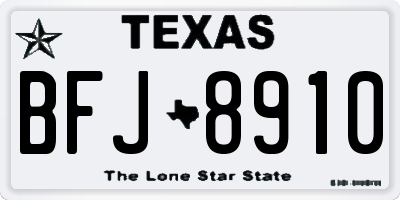 TX license plate BFJ8910