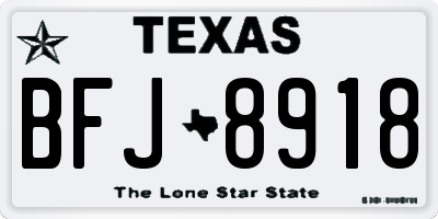 TX license plate BFJ8918