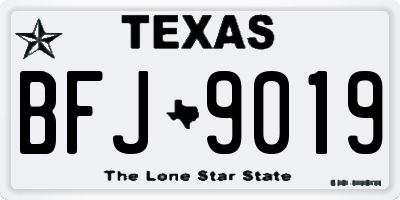 TX license plate BFJ9019