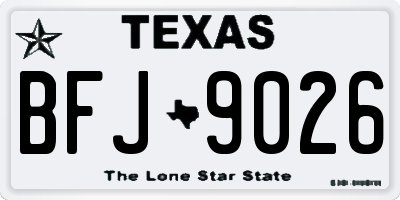 TX license plate BFJ9026
