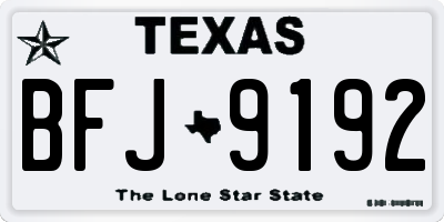 TX license plate BFJ9192