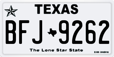 TX license plate BFJ9262