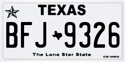 TX license plate BFJ9326