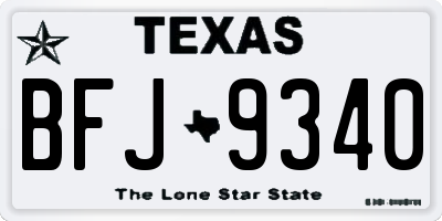 TX license plate BFJ9340