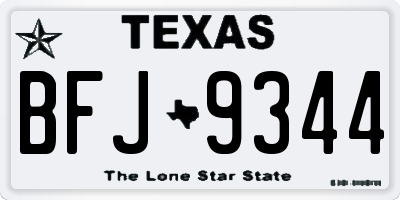 TX license plate BFJ9344