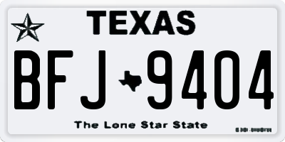 TX license plate BFJ9404