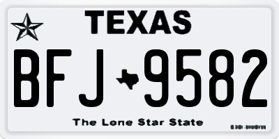 TX license plate BFJ9582