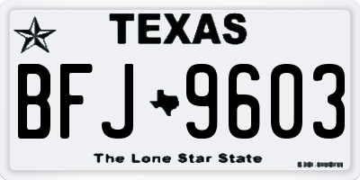 TX license plate BFJ9603