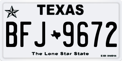 TX license plate BFJ9672