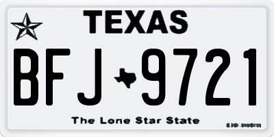 TX license plate BFJ9721