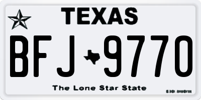 TX license plate BFJ9770