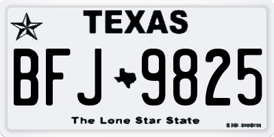 TX license plate BFJ9825