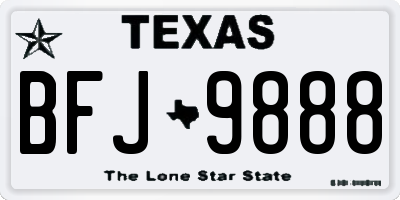 TX license plate BFJ9888