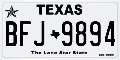 TX license plate BFJ9894