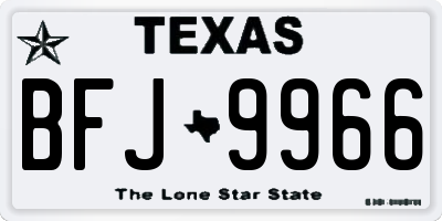 TX license plate BFJ9966