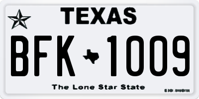TX license plate BFK1009