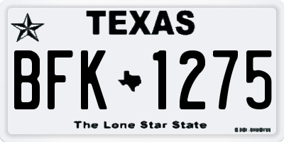TX license plate BFK1275