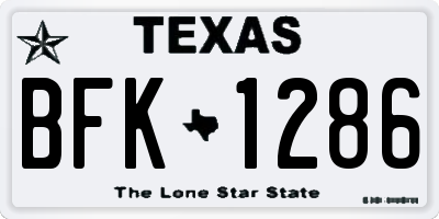 TX license plate BFK1286