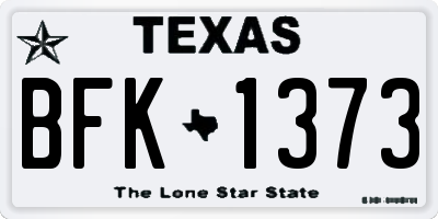 TX license plate BFK1373